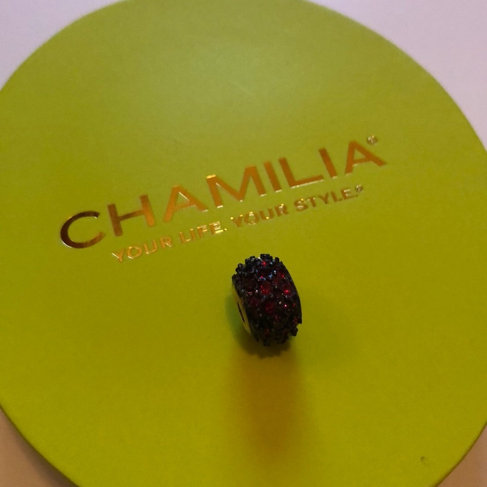 Chamilia jeweled black and red Swarovski charm